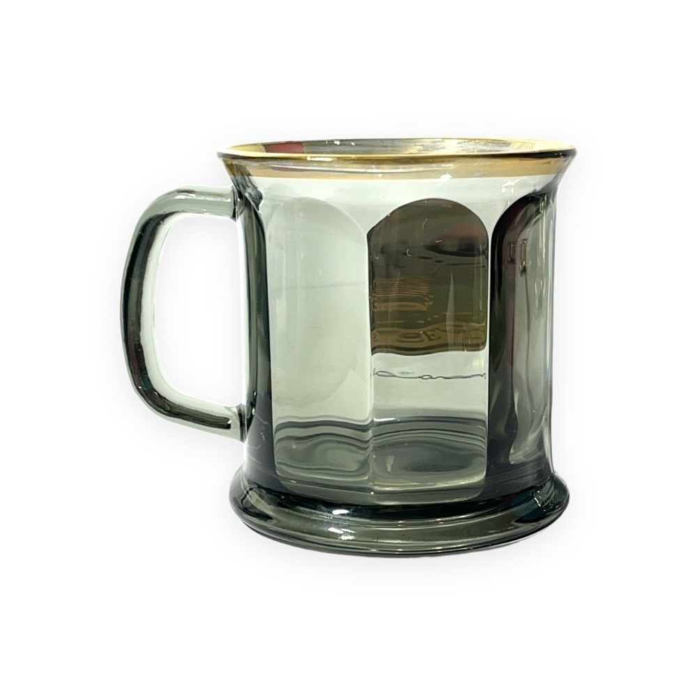 Vintage Ronald Reagan Presidential Seal Mug Signature Smoked Color‎ Glass - Picture 2 of 5